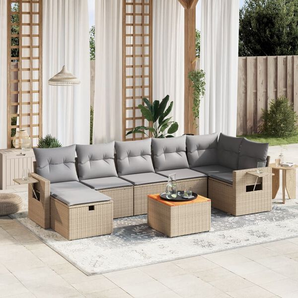vidaXL Garden Sofa Set Mix beige, Light grey