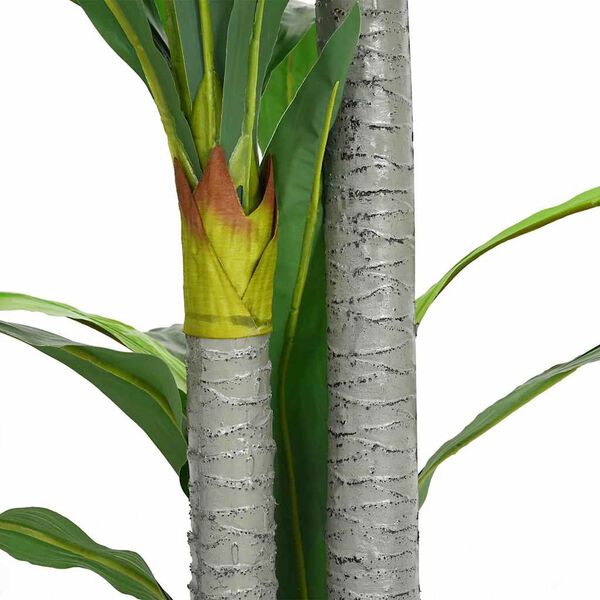 vidaXL Artificial Dracaena Tree Green PEVA, Bamboo, Plastic, Cement Medium