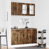 vidaXL Kitchen Cabinet Set Smoked oak Engineered wood and glass