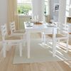 vidaXL Chair Set of 4 White Solid rubber wood, Polyester Standard