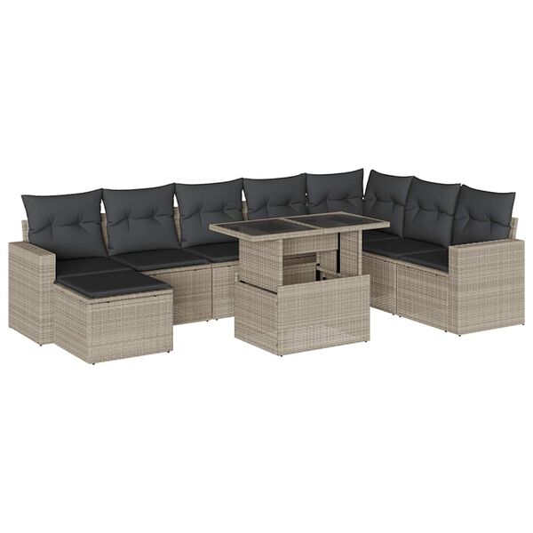 vidaXL Garden Sofa Set Light grey, Anthracite