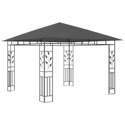 vidaXL Gazebo with Mosquito Net 9.8'x9.8'x9' Anthracite 0.6 oz/ft²