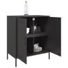 vidaXL Sideboard Black Steel 26.8 x 15.4 x 31.1 in Industrial