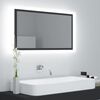 vidaXL Mirror Gray Engineered wood Medium Vanity Mirror Rectangular