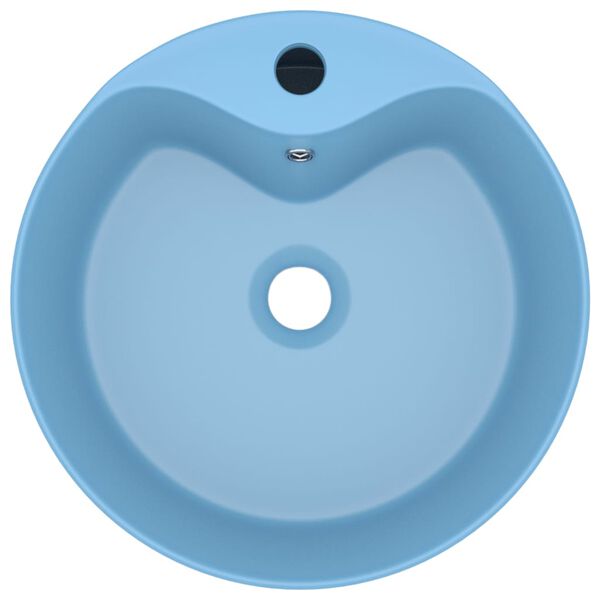 vidaXL Luxury Wash Basin with Overflow Matt Light Blue 14.2x5.1" Ceramic