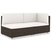 vidaXL Garden Sofa Brown and Cream White