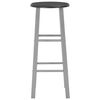 vidaXL Bar Stool Set of 2 Black and Silver Steel and MDF
