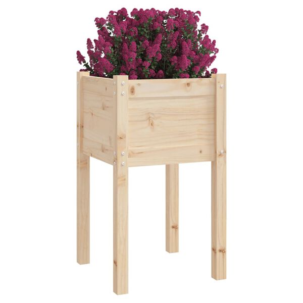 vidaXL Planter Natural Wood Solid pinewood Medium Durable Planter