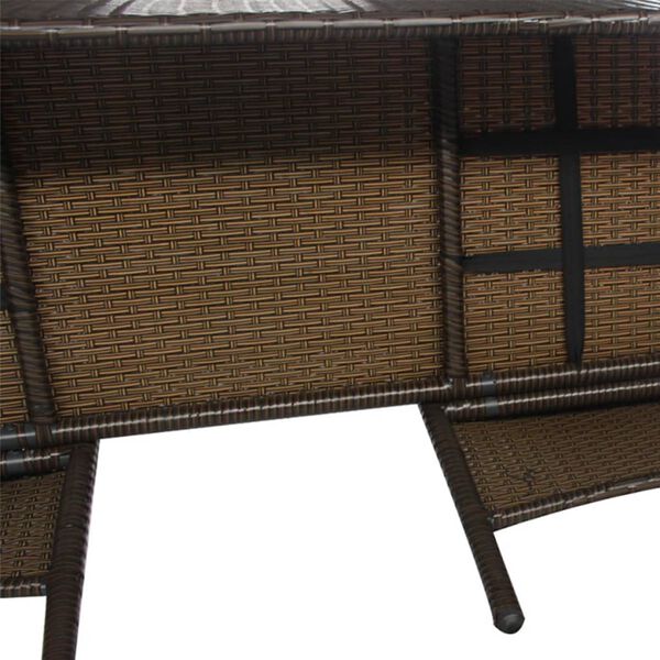 vidaXL Garden Bench Brown PE Rattan Medium Durable Garden Bench