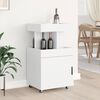 vidaXL Bar Cart White Engineered wood Bar Cart Rectangular Modern