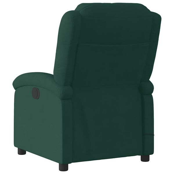 vidaXL Electric Massage Recliner Chair Dark Green Velvet Large