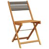 vidaXL Bistro Set Grey Solid acacia wood, Polypropylene Compact Foldable