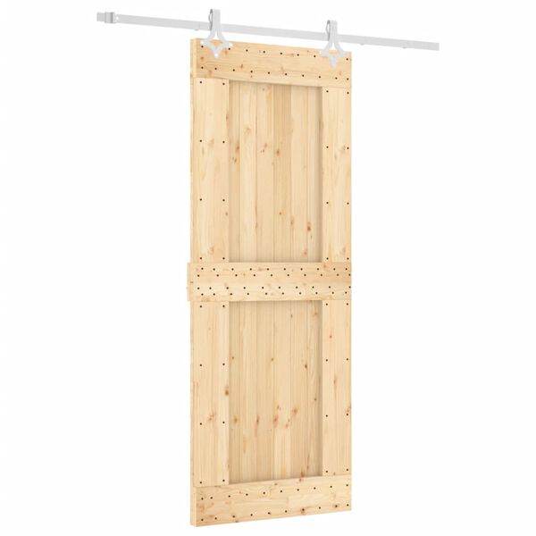 vidaXL Sliding Door with Hardware Set 31.5x82.7" Solid Wood Pine