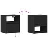 vidaXL Wall-mounted Bedside Cabinet Black Engineered Wood Standard