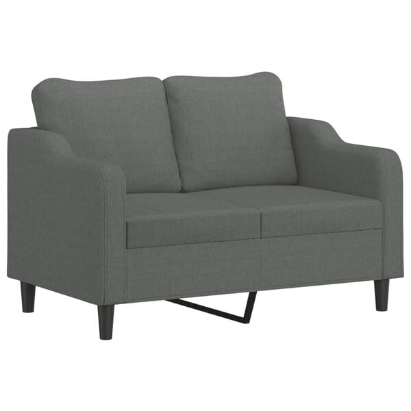 vidaXL 2-seater Sofa Dark grey 100% polyester, metal, textilene, foam