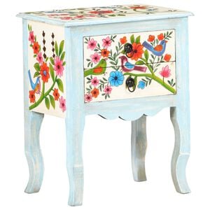 vidaXL Bedside Cabinet Multicolored Solid mango wood, MDF Medium
