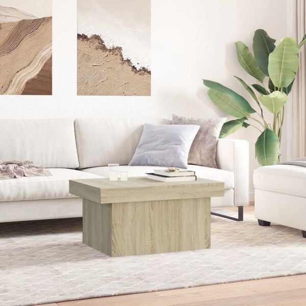 vidaXL Coffee Table Sonoma oak Engineered wood 39.4 x 21.7 x 15.7 in