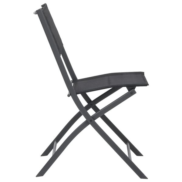 vidaXL Outdoor Chair Set of 2 Black Powder-coated steel, Textilene