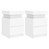 vidaXL Bedside Cabinet Set of 2 White Engineered wood Medium