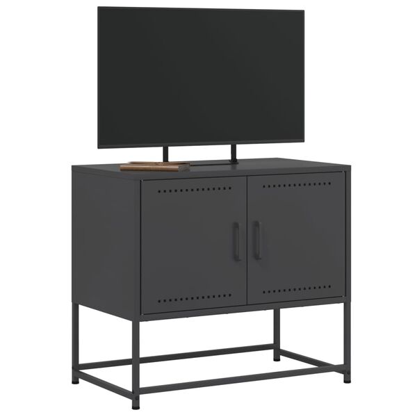 vidaXL TV Cabinet Black Steel Standard Storage TV Cabinet
