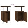 vidaXL Bedside Cabinet Brown oak Engineered wood, Iron Medium