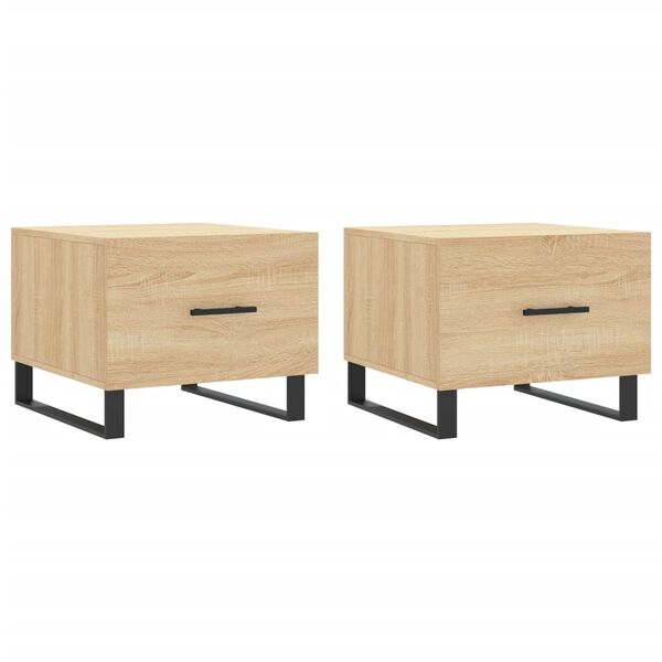 vidaXL Coffee Table Set of 2 Sonoma Oak Engineered Wood