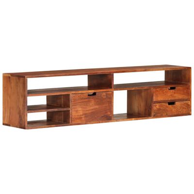 vidaXL TV Cabinet 55.1"x11.8"x13.8" Solid Acacia Wood