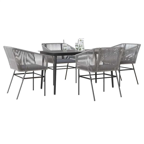vidaXL Garden Dining Set Grey