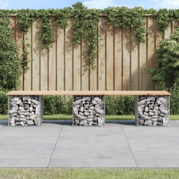 vidaXL Garden Bench Natural Wood and Silver