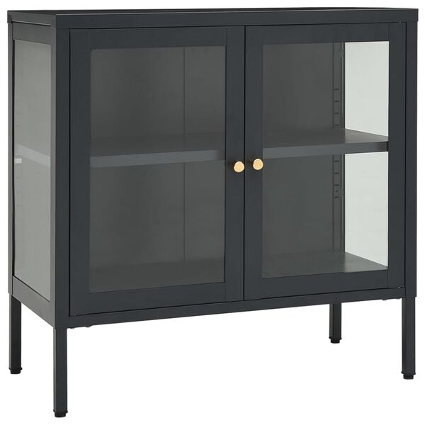 vidaXL Sideboard Charcoal Powder-coated steel Medium Sideboard