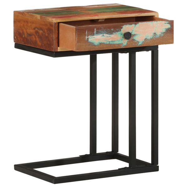 vidaXL Side Table Natural wood Solid Reclaimed Wood Compact Side Table