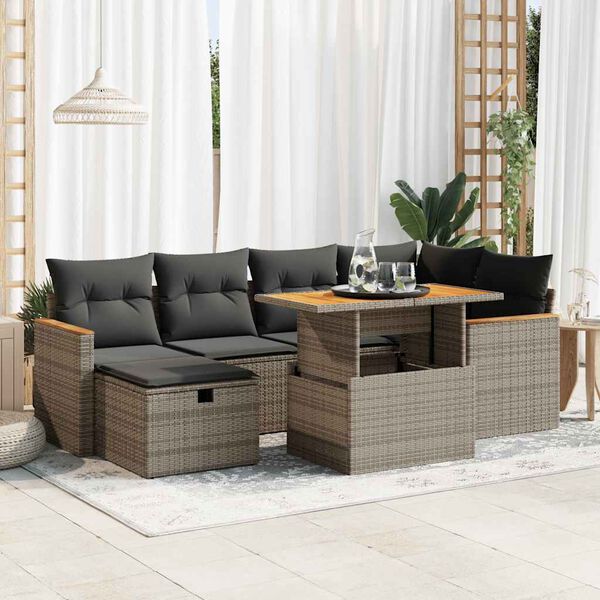 vidaXL Garden Sofa Set Grey