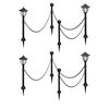 vidaXL Garden Lamp Set of 4 Black, Cool White Tough plastic, PP material