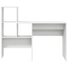 vidaXL Desk with Shelf White 51.77 x 19.69 x 41.93 in Engineered Wood