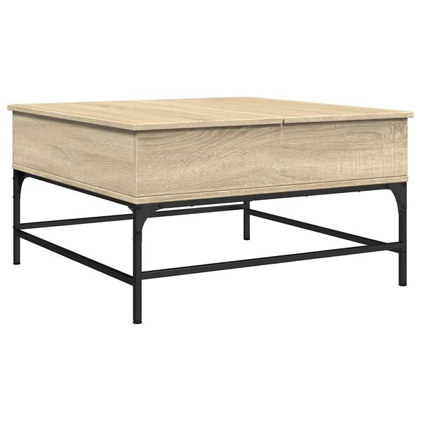 vidaXL Coffee Table Sonoma Oak Engineered Wood, Metal Medium