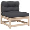 vidaXL Patio Sofa Set Anthracite cushions Solid Pine Wood, Oxford Fabric