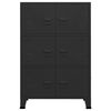 vidaXL Storage Chest Black Metal 45.3 in Height Storage Chest