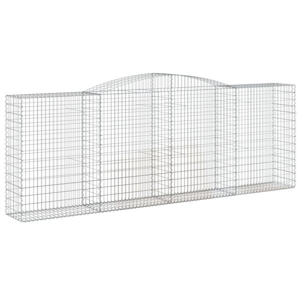 vidaXL Gabion Basket Set of 4 Silver Galvanized iron Large Durable