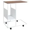 vidaXL Side Table White Engineered Wood Medium Rollable Side Table