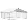 vidaXL Dog Kennel Silver Galvanized steel, polyethylene