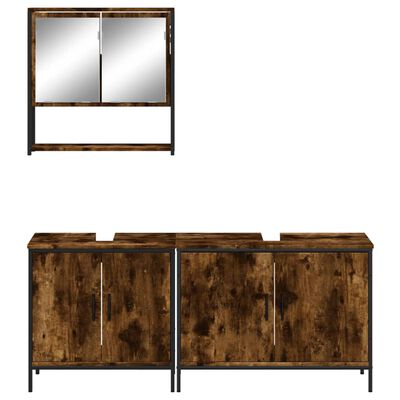Small wall cabinet with mirror above and a separate double vanity set (lower cabinets)