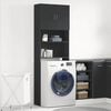 vidaXL Washing Machine Cabinet Black 25.2x9.4x74.8" Engineered Wood