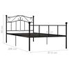 vidaXL Bed Frame Black Metal Twin Bed Frame Rectangular