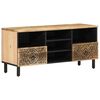 vidaXL TV Cabinet Solid mango wood color with iron legs