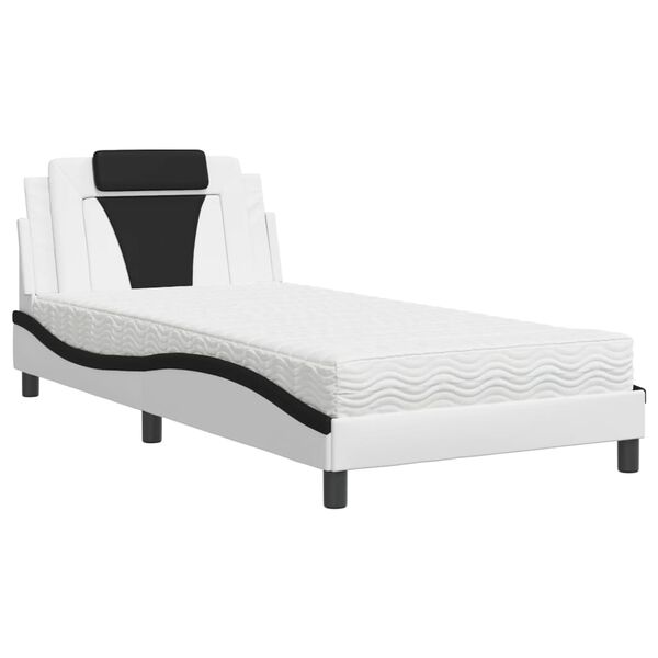 vidaXL Bed White and Black