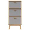 vidaXL Shoe Cabinet Gray and brown Solid pine wood, engineered wood Medium