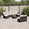 vidaXL Garden Sofa Set Black, Cream White