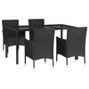 vidaXL Patio Dining Set Set of 4 Black