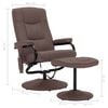 vidaXL Massage Recliner Brown Polyester Standard Swivel