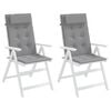 vidaXL Highback Chair Cushion Set of 2 Grey Oxford fabric (100% polyester)